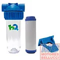 Filtro de agua a cartucho, vaso normal 10" con cartucho de sal polifosfato Hidroquil