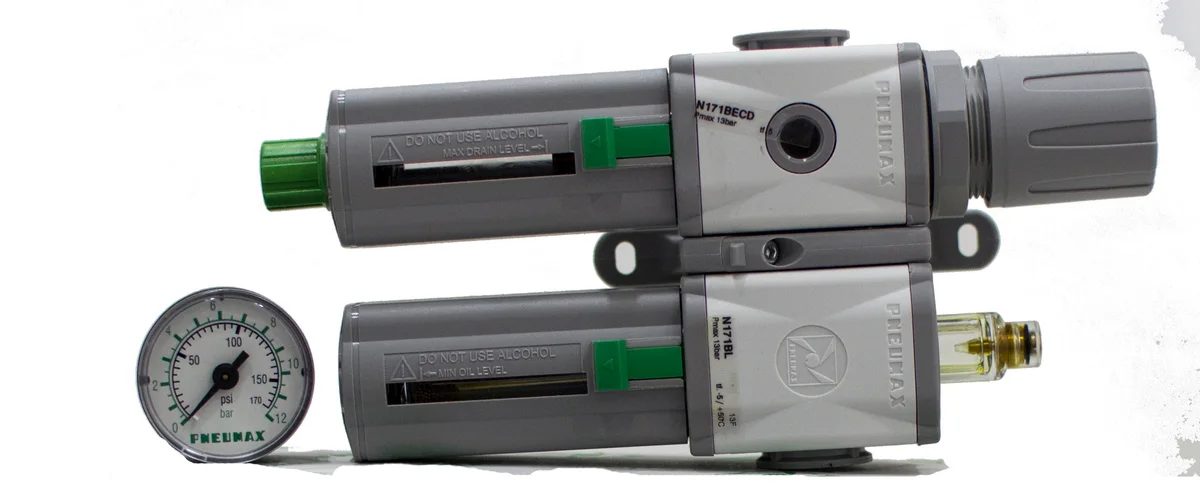 Filtro Regulador y Lubricador (FRL) PNEUMAX. Serie 1700