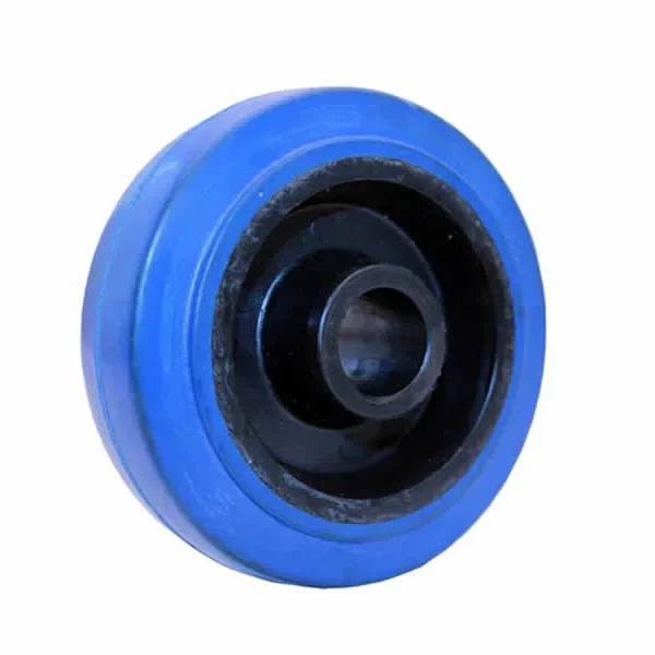 Rueda de polipropileno y caucho azul