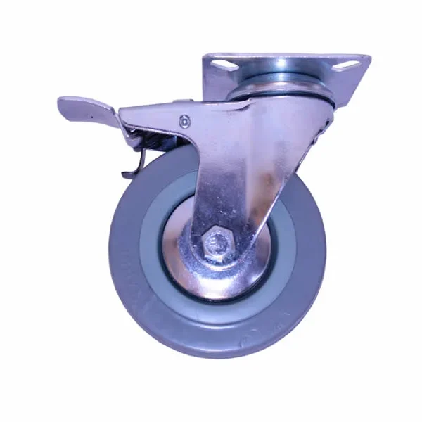 Rueda de polipropileno y PVC con soportes
