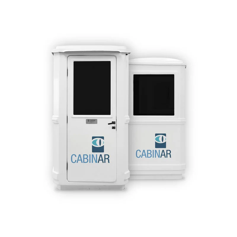 CABINA DE VIGILANCIA SIMPLE Medidas Externa: 115 cm. x 115 cm. Interna: 110 cm. x 110 cm. Altura: 225 cm.